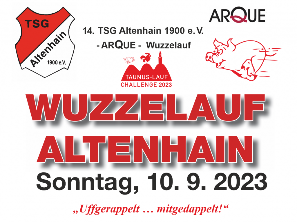 Banner zum TSG-Altenhain Wuzzelauf am 10.9.2023